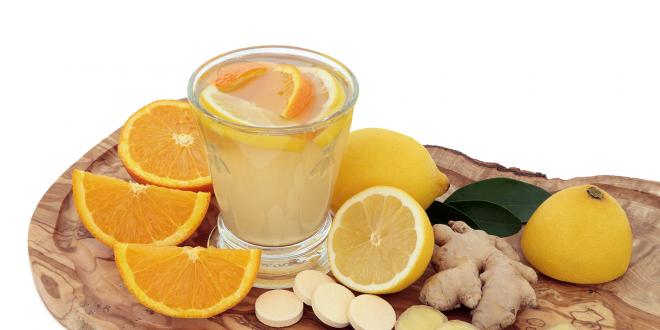 a vitamin health tonic with oranges